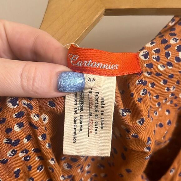 ✨Anthropologie Cartonnier Avila Patterned Cropped Wide Leg Jumpsuit XSmall✨ - Picture 7 of 8